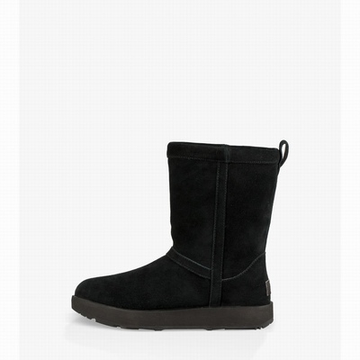 Botas UGG Classic Short Mulher Pretas | PT-PJMEW